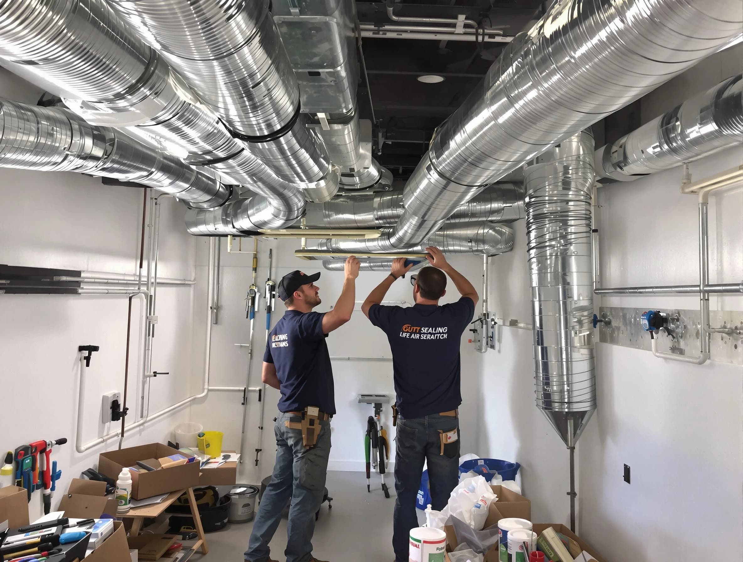 Taylorsville Air Duct Cleaning technician applying professional duct sealing solutions in Taylorsville
