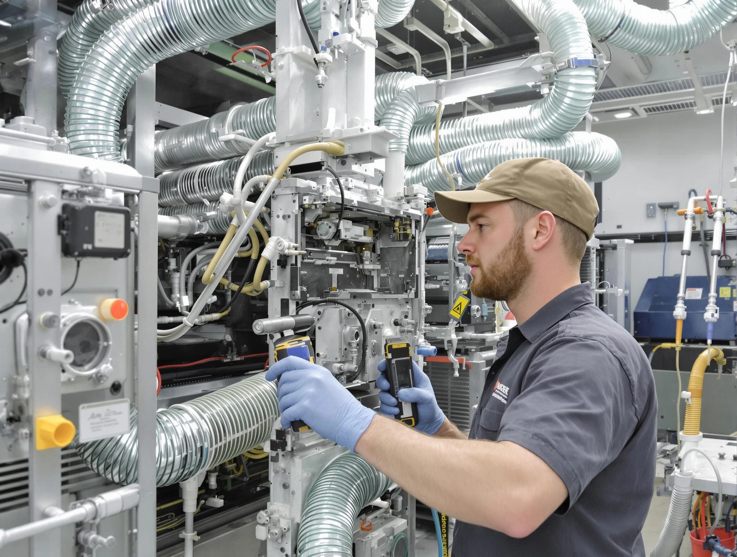Taylorsville Air Duct Cleaning technician performing precision commercial coil cleaning at a business facility in Taylorsville