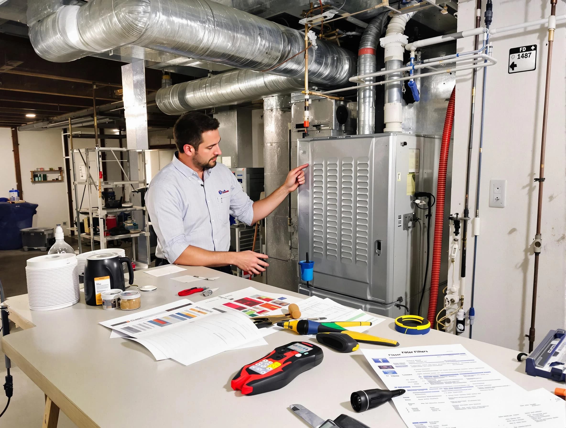 Taylorsville Air Duct Cleaning inspector conducting detailed filter system evaluation using professional diagnostic tools in Taylorsville