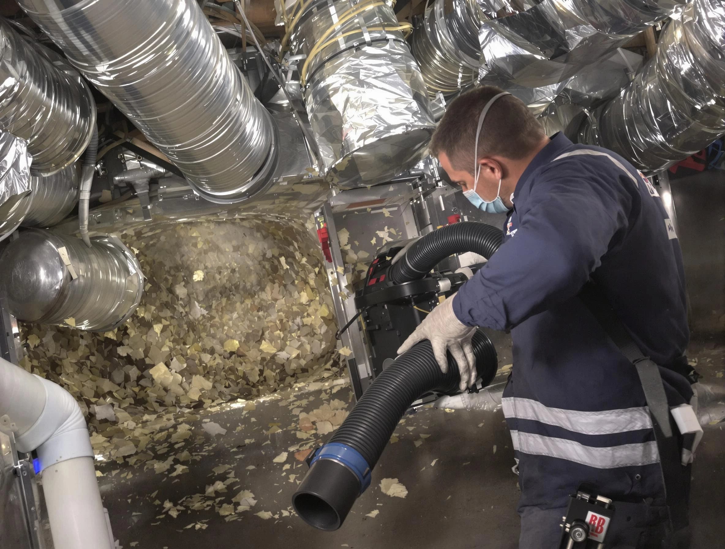 Taylorsville Air Duct Cleaning specialist operating negative pressure cleaning equipment for thorough duct maintenance in Taylorsville