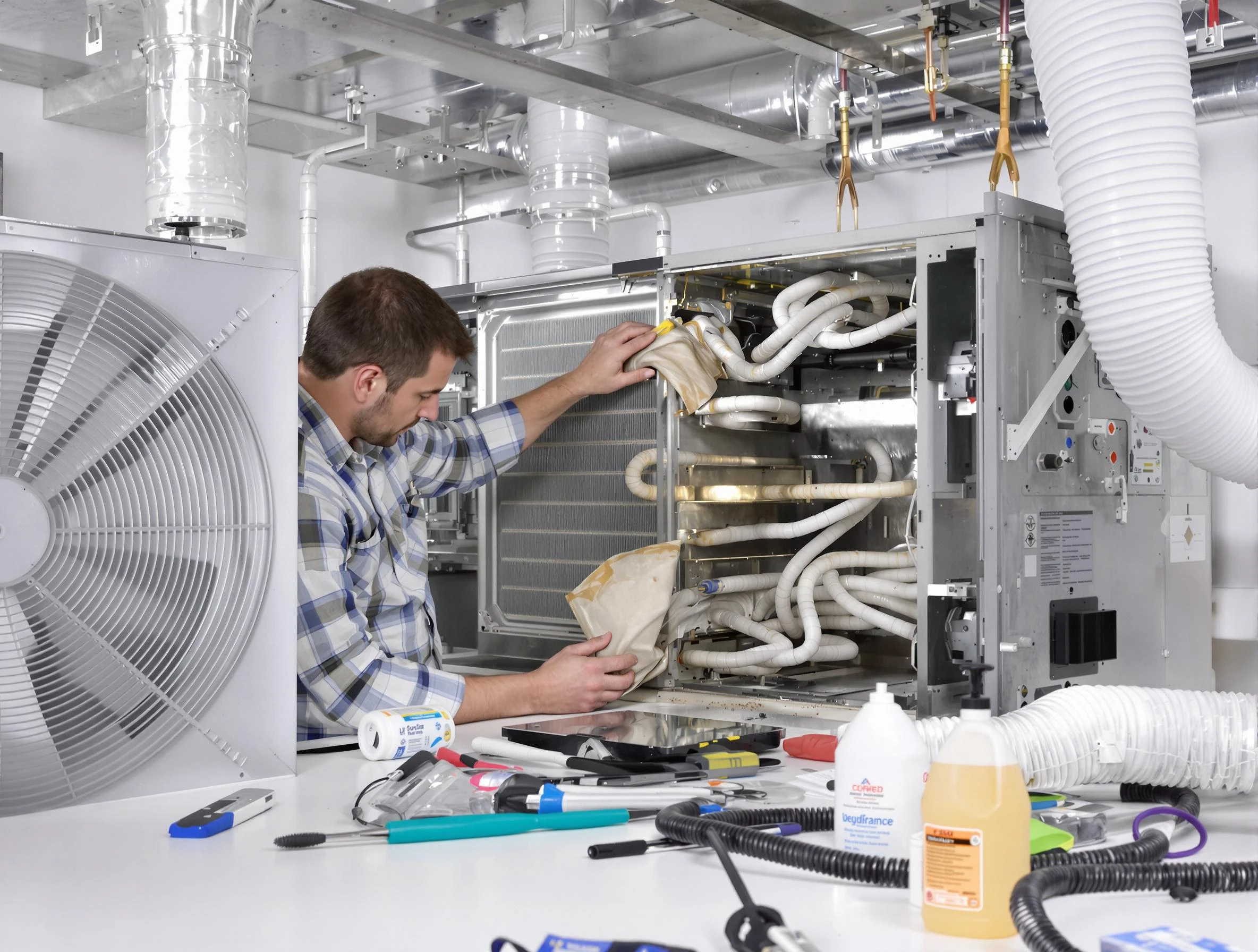 Taylorsville Air Duct Cleaning specialist performing precision AC coil cleaning in Taylorsville