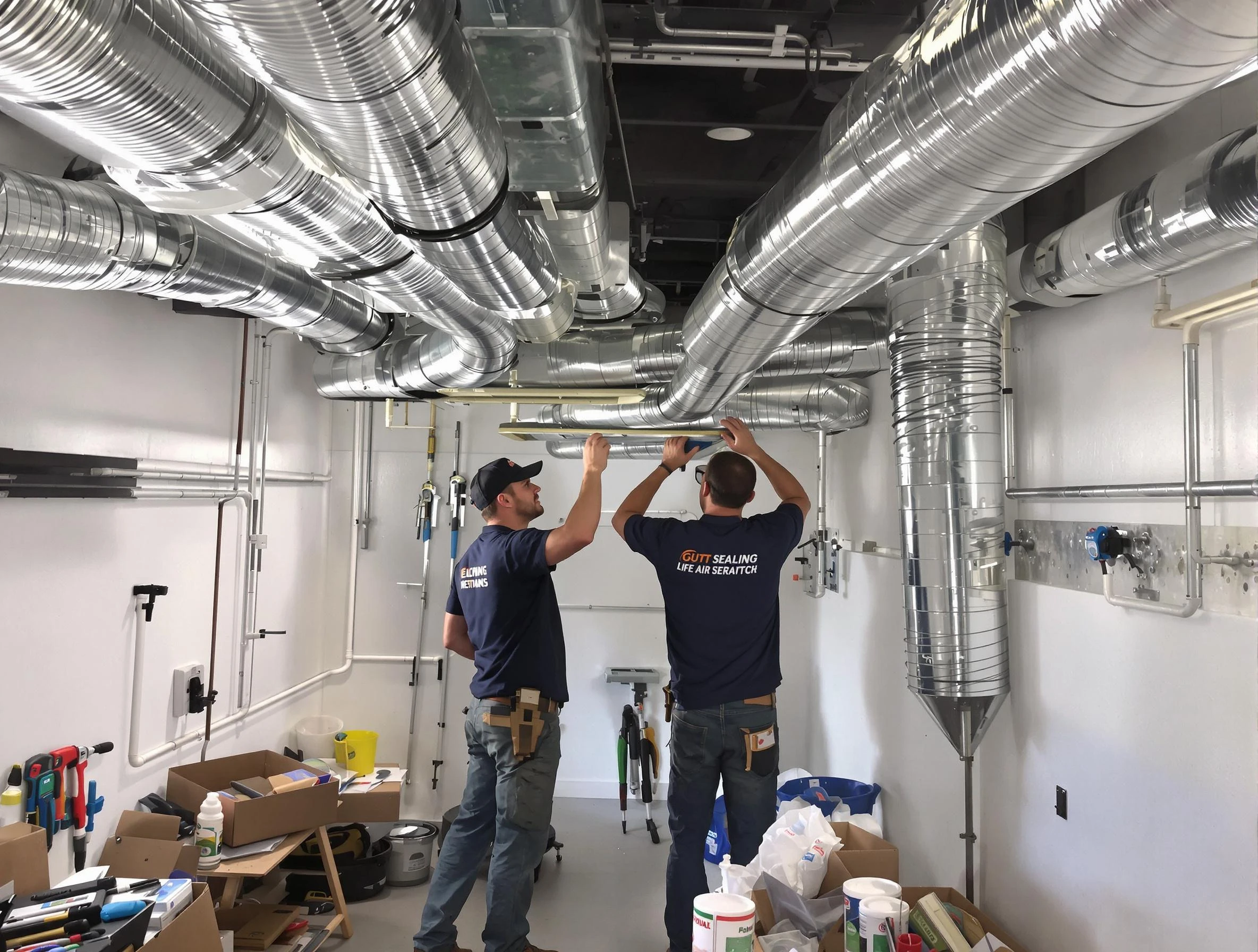 Taylorsville Air Duct Cleaning technician applying professional duct sealing solutions in Taylorsville