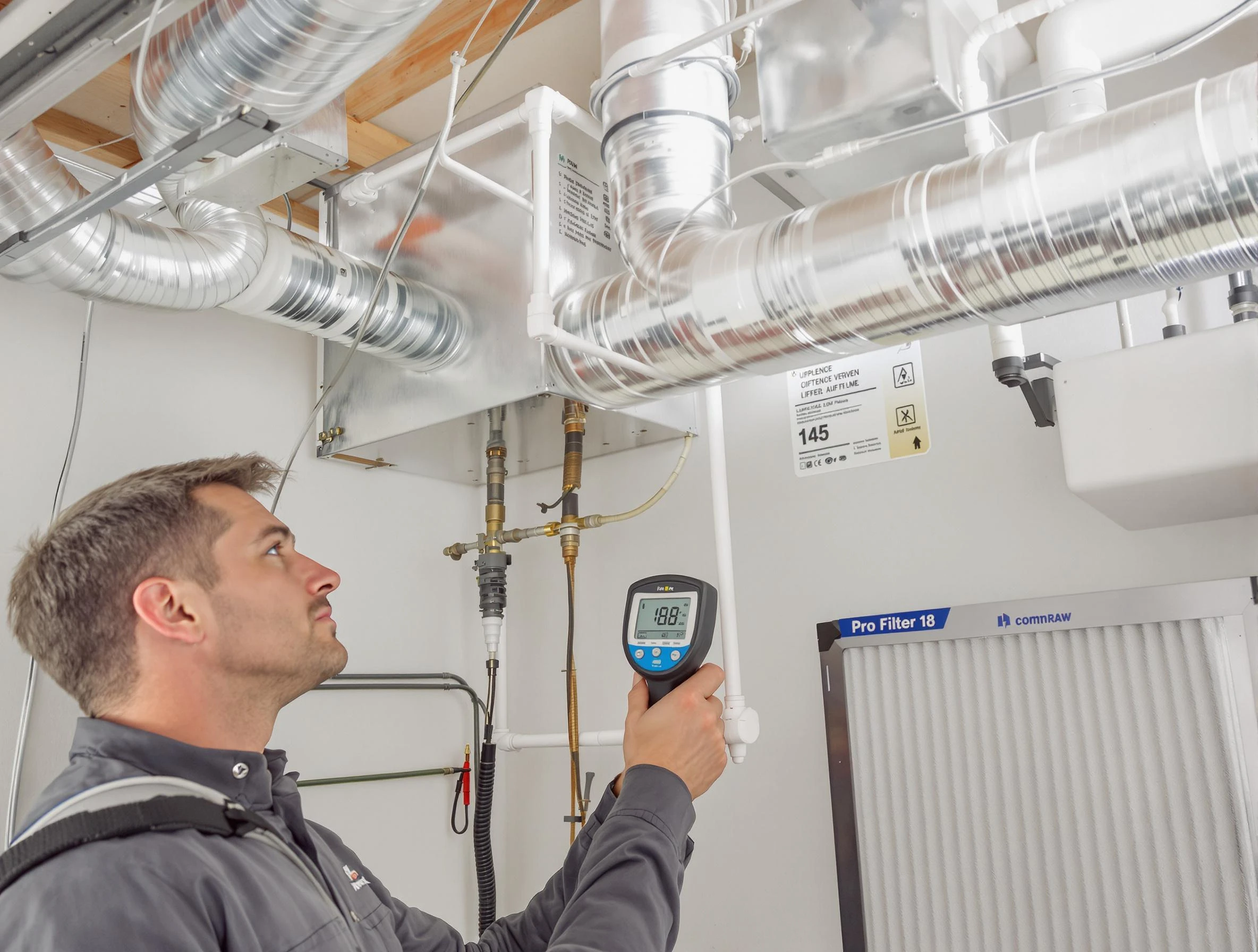 Taylorsville Air Duct Cleaning expert conducting detailed filter system inspection using diagnostic tools in Taylorsville